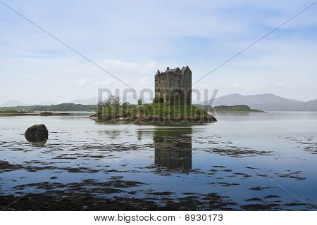 Slottet Stalker Loch Linnhe Skotland
