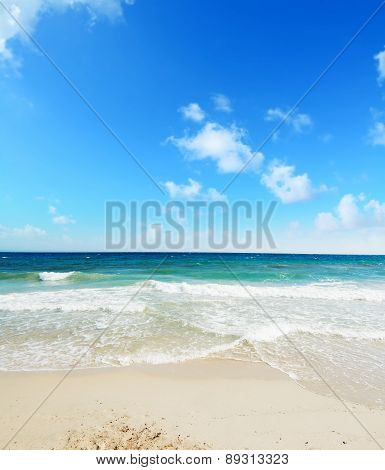 Poetto Beach Under A Blue Sky