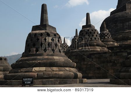 Borobudur Temple in Magelang, Central Java, Indonesia.