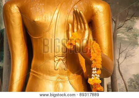 Garland On Hand Buddha.
