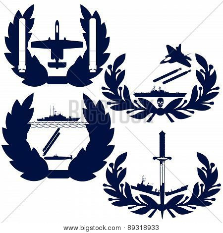 Abstract icons Navy torpedo bombers