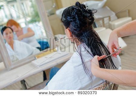 Cutting long hair