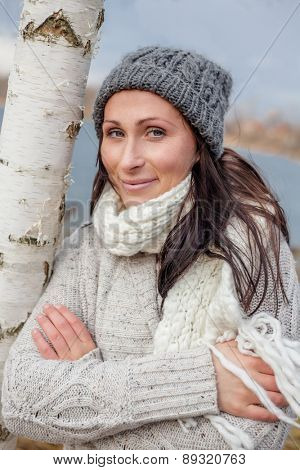 colder times female portait outdoors