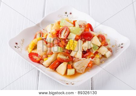 Somtum papaya salad delicious food in thailand