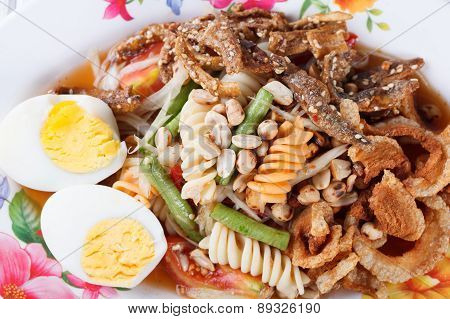 Somtum papaya salad delicious food in thailand