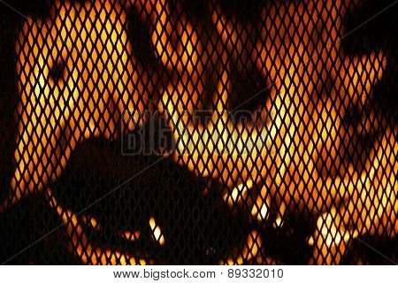 A fire in the fireplace