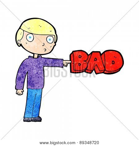 cartoon man pointing out the bad