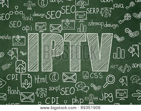 Web design concept: IPTV on School Board background