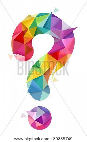 Illustration of a Colorful Abstract Question Mark Geometric Design