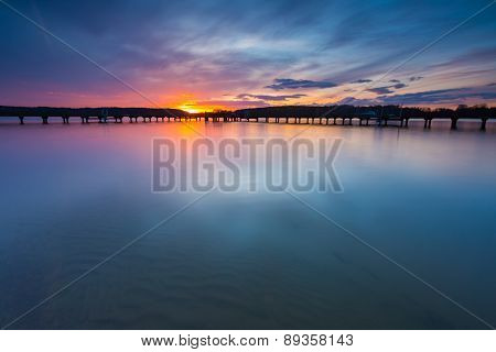 Colorful Sunset Over Lake