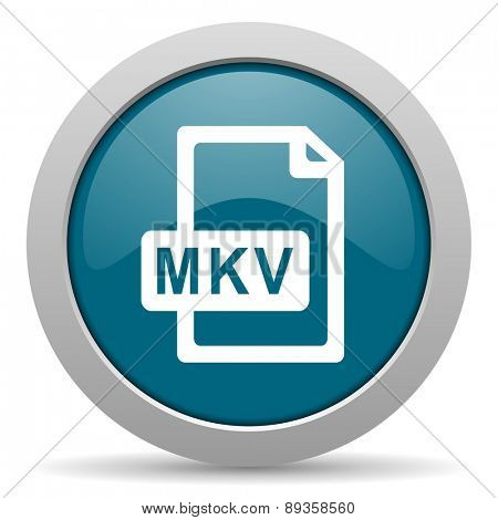 mkv file blue glossy web icon 