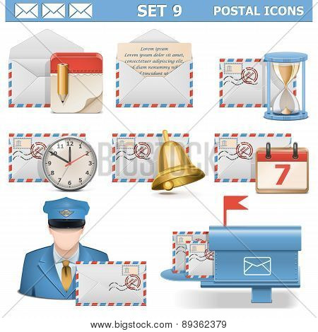 Vector Postal Icons Set 9
