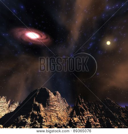 Digital 3D Illustration Of A Space Scene