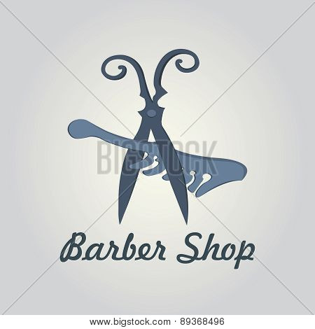Comb And Scissors Icon Vector