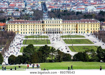 Vienna panorama and  Schonbrunn Palace view from Gloriette
