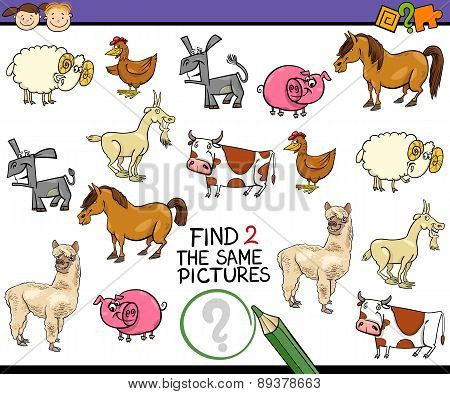 Find Same Picture Game Cartoon