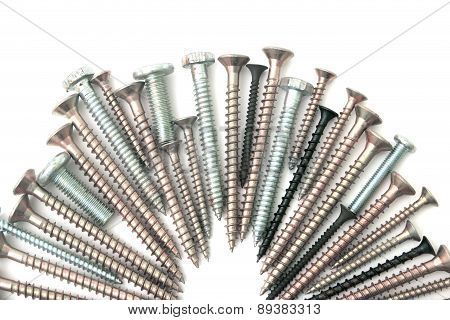 S Screw And Bolts Isolated Over White
