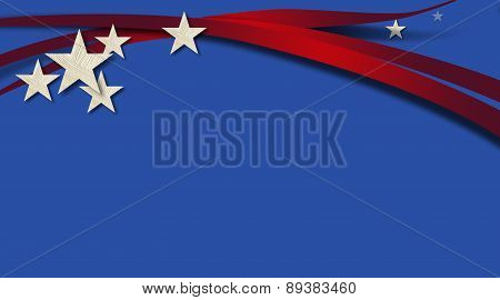 American Stars and Stripes against blue background