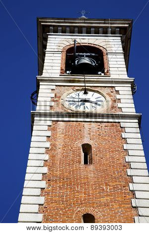 Somma Lombardo Old Abstract In    And Church Tower Bell Sunny Day