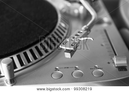 Modern turntable close up