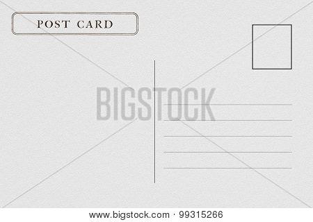 Back of blank postcard