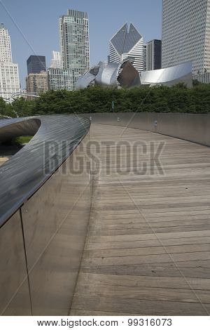 BP bridge in Millennium Park Chicago