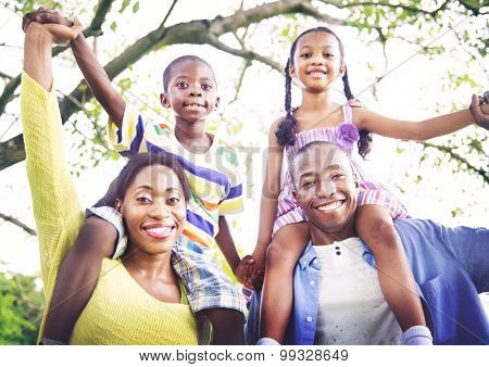 African Family Happiness Holiday Vacation Activity Concept