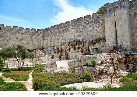 Wall Of The Old City Of Jerusalem