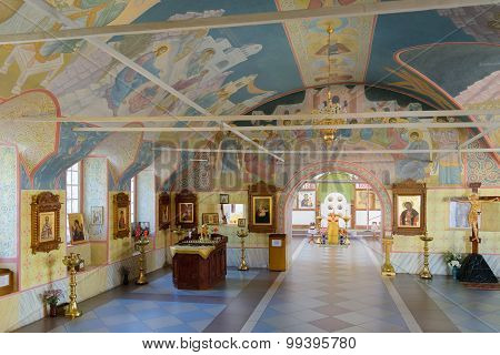 Halls For Worship With Pictures Of Biblical Themes On Walls And Ceilings Of Church