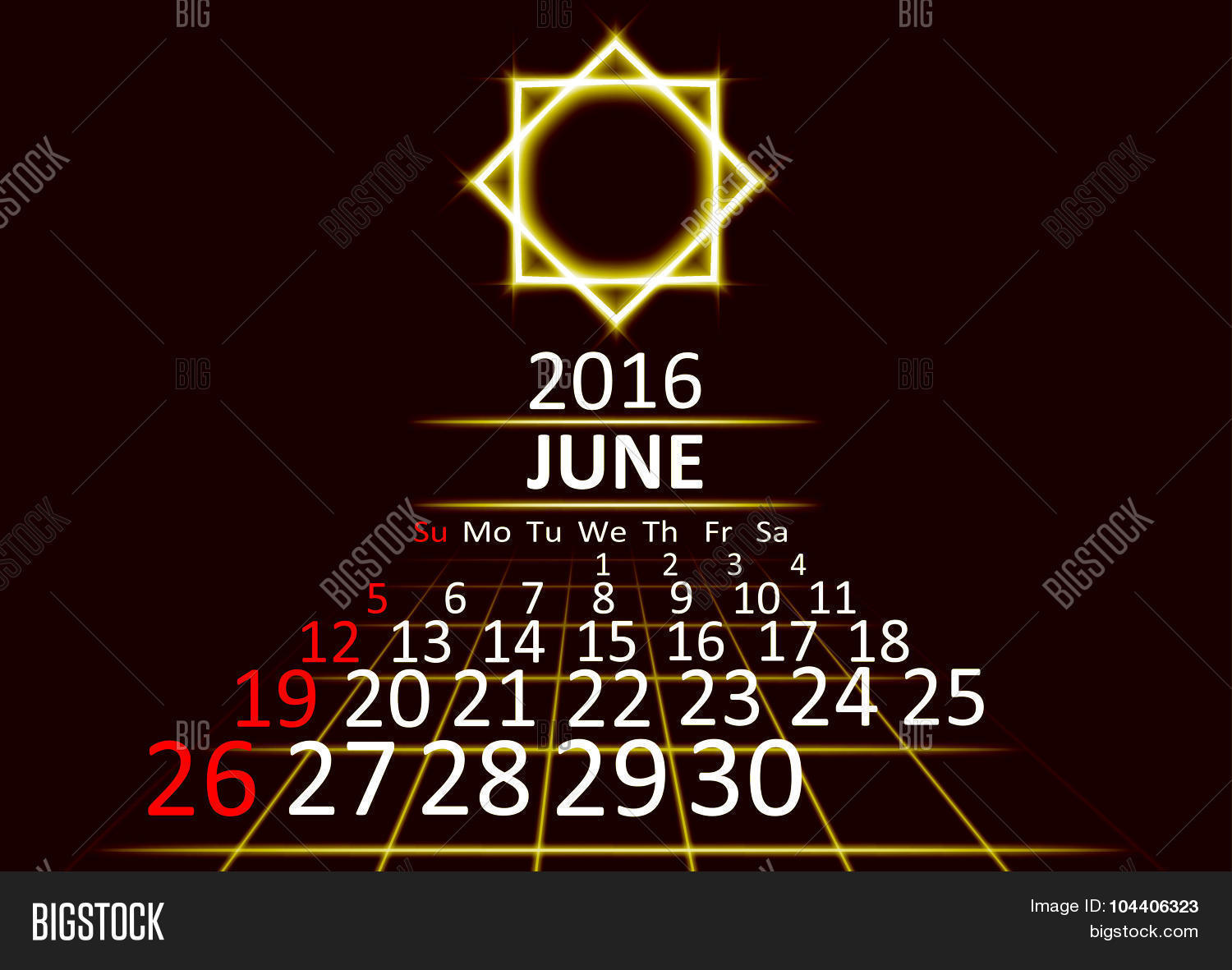 June 16 Calendar Vector Photo Free Trial Bigstock