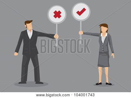 Right And Wrong Options Vector Illustration