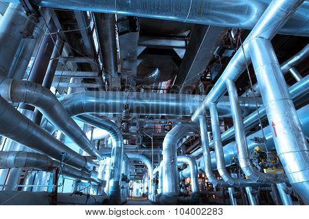 Quipment, Cables And Piping As Found Inside Of A Modern Industrial Power Plant
