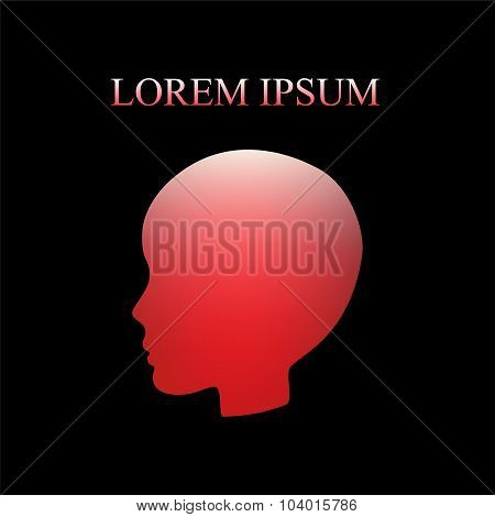 Head Silhouette. Blurred Design. Vector