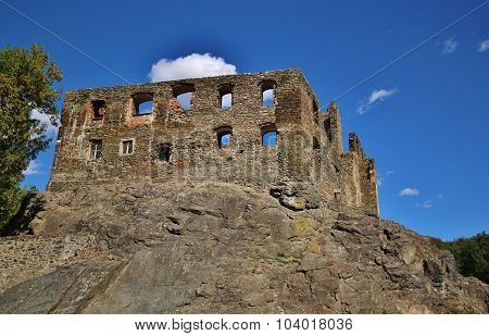 Medieval Ruins of Castle Okor in Czech Republic