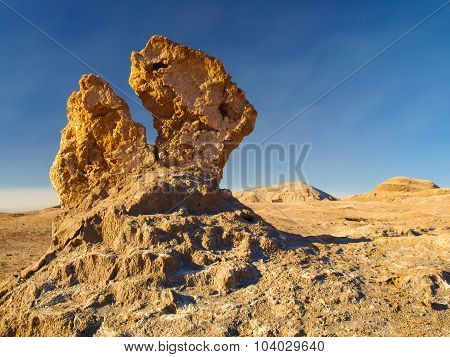 Bizarre rock formation in Moon Valley of Atacama