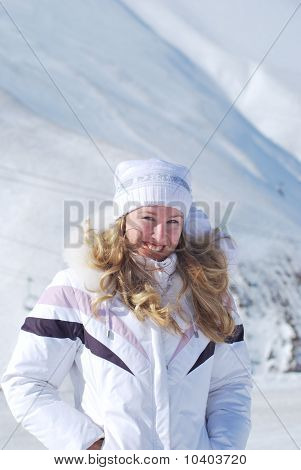 vrouw snowboarder