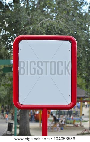 Empty Nameplate In Park