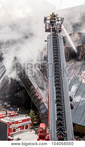 Fireman On Ladder