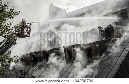 Fireman On Ladder