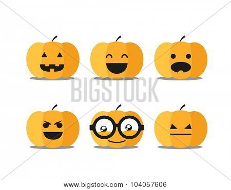 Different helloween pumpkin faces clip-art