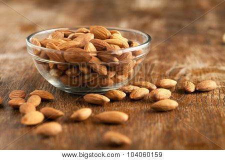 Bowl of Organic Raw Almonds