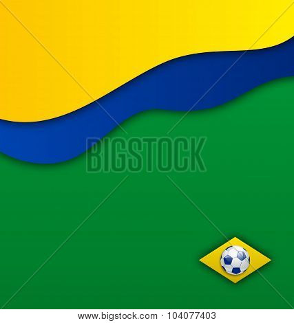 Abstract wavy background in Brazil flag concept