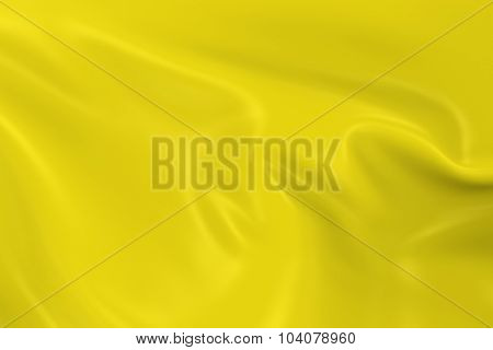 Waving Yellow Flag - 3D Render Of A Yellow Flag With Silky Texture