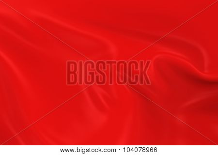 Waving Red Flag - 3D Render Of A Red Flag With Silky Texture
