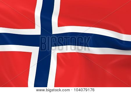 Waving Flag Of Norway - 3D Render Of The Norwegian Flag With Silky Texture