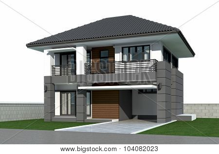 3d render of tropical house