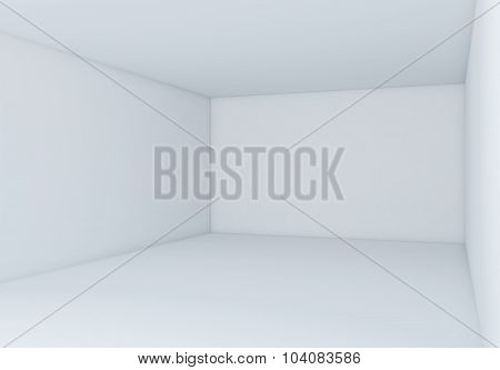 Perspective empty white room. 3d render