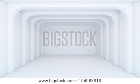 Perspective empty white room. 3d render