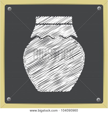 Vector color flat homemade jam bottle template