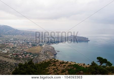 Crimean  mountain landscape, top view